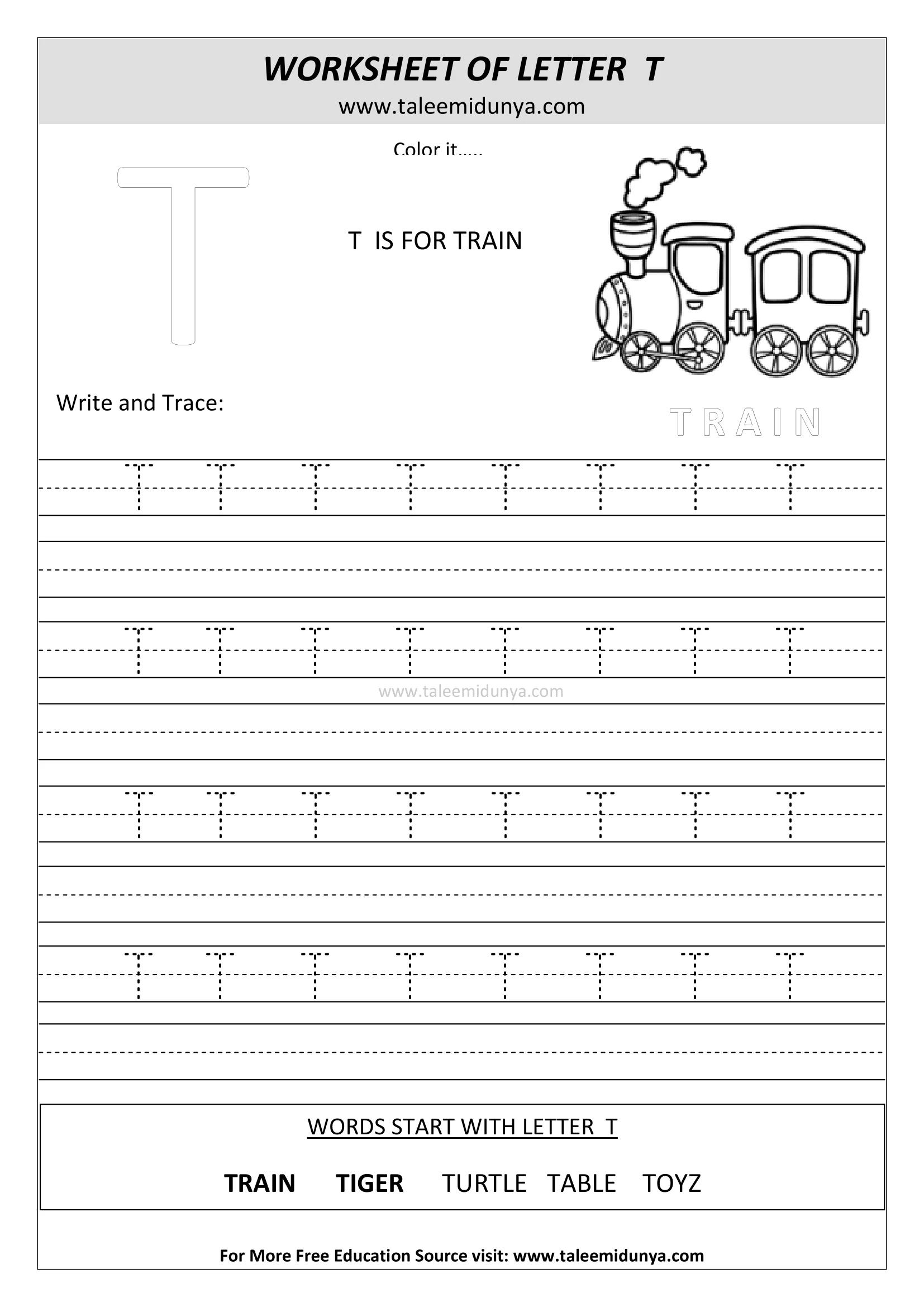 worksheet T